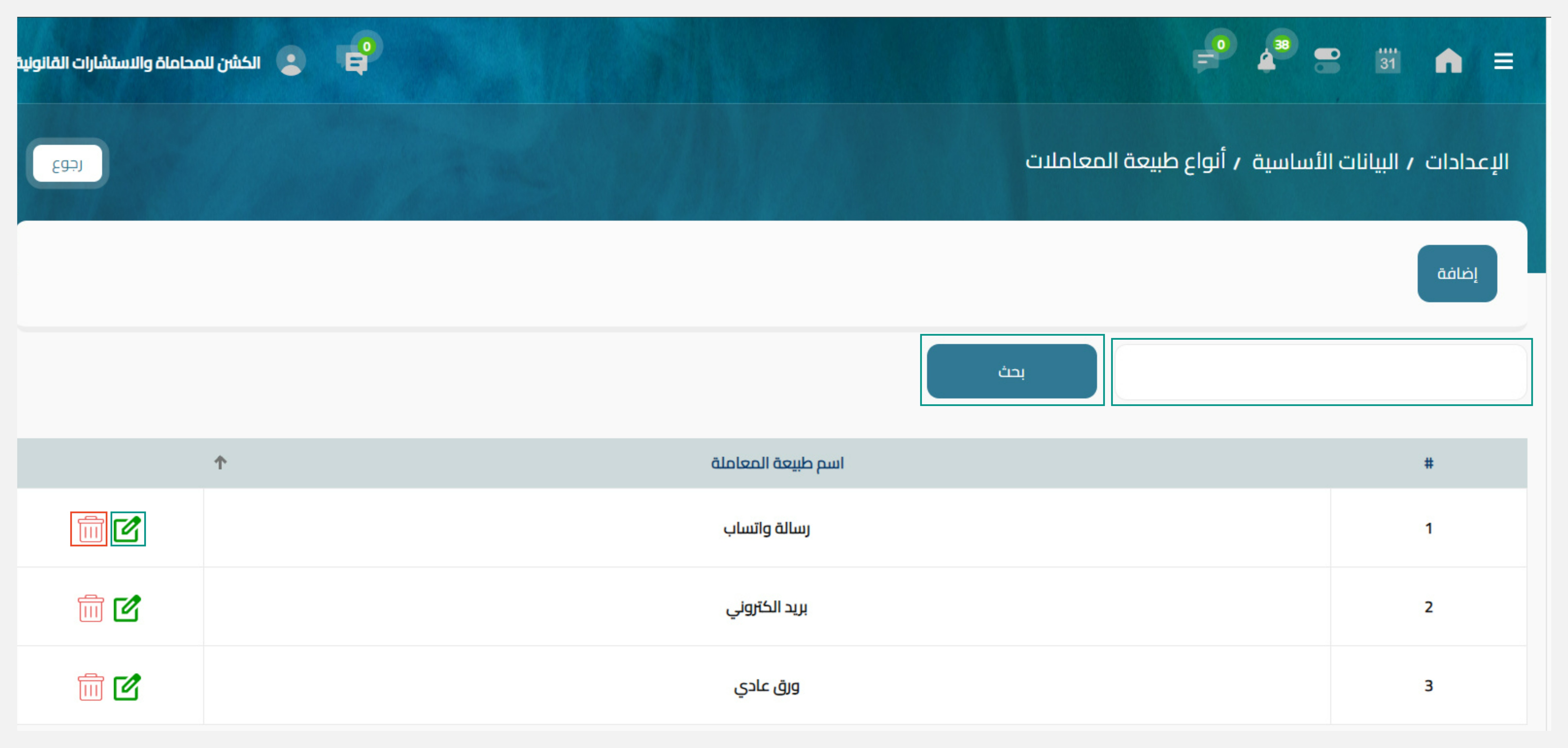 اجراءات انواع طبيعة المعاملات اجراءات انواع طبيعة المعاملات